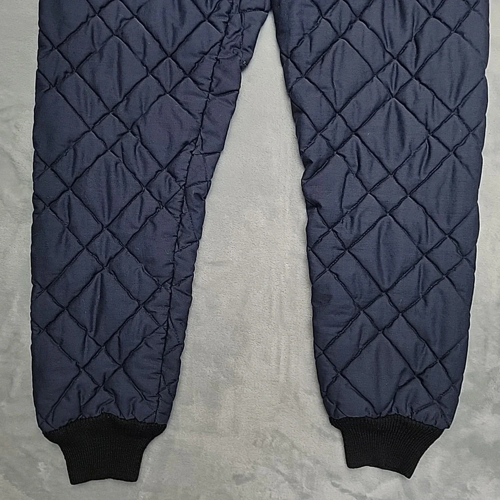 VTG Sears Thermal Pants Mens‎ M Navy Blue Original Quilted FR Winter Layering